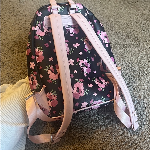 Loungefly Black and Pink Floral Backpack - Picture 2 of 5